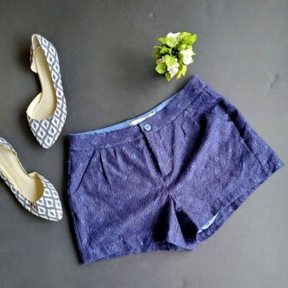 Lauren Conrad Blue Lace Shorts - Picture 1 of 8